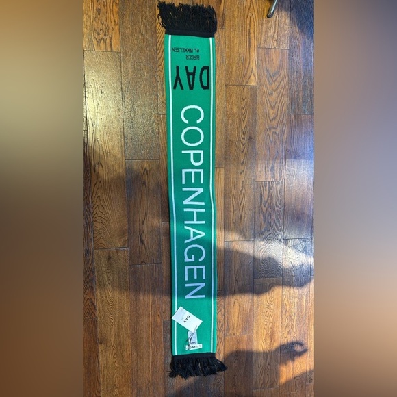 Day Birger Et Mikkelsen Accessories - DAY Green Knit Scarf with White Lettering